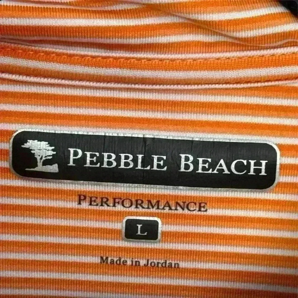 Pebble Beach Performance Men's Polo Shirt Orange Size Large - Picture 4 of 7